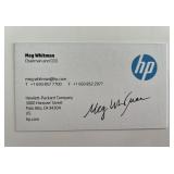 HP CEO Meg Whitman signed business card