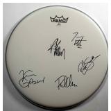 Def Leppard signed drum head