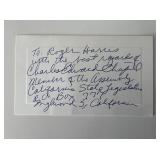 Charles Edward Chapel signed note