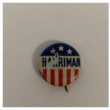 Harriman vintage campaign pin