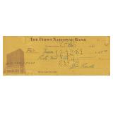 Joe Sewell signed check