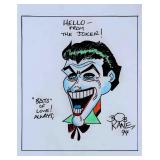 Bob Kane original hand drawn and signed Joker sket