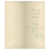 David Shoup signed Christmas card