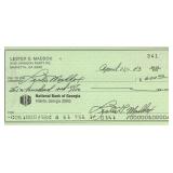 Lester Maddox signed check