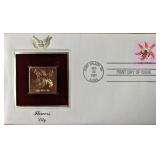 Flowers Lily Gold Stamp Replica First Day Cover