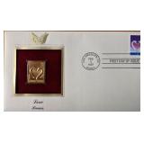 Love Swans Gold Stamp Replica First Day Cover