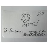 Cartoonist Mischa Richter signed hand drawn sketch