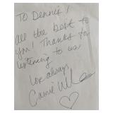 Wilson Philllips Carnie Wilson signed note