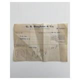 G.B. Houghton & Co. 1923 Boston Massachusetts Bill