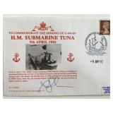 WWII A.J. Vince Signed H.M. Submarine Tuna Commemo