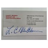 Verizon CEO Lowell C. McAdam signed business card