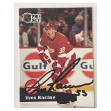 Detroit Red Wings Yves Racine 1991 Pro Set #54 sig