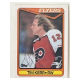 Philadelphia Flyers Tim Kerr 1990 Topps #210 signe