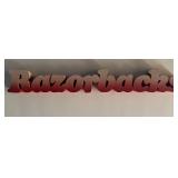 Arkansas Razorbacks wood block sign. 2x14 inches