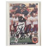 Chicago Bears Tom Waddle signed 1992 Fleer #50 tra