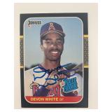 Devon White signed baseball card