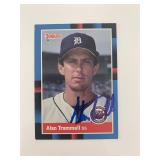 Alan Trammell signed baseball card