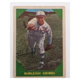 Burleigh Grimes Signed Baseball Trading Card - Fle