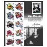 Jim Henson The Man Behind the Muppets stamp sheet