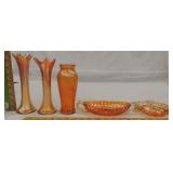 Vintage Carnival Glass Trays & Vases