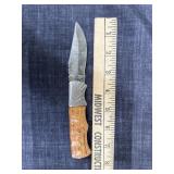 New wooden Damascus Pattern Folding Knife