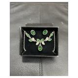 Avon Silver Plated Green Fashion Jewelry