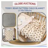 TEDDY BEAR PATTERN CHILD BLANKET (110x100cm)