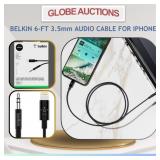 BELKIN 6-FT 3.5mm AUDIO CABLE FOR IPHONE