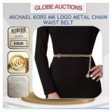 MICHAEL KORS MK LOGO METAL CHAIN BELT (MSP:$125)