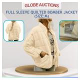 FULL SLEEVE QUILTED BOMBER JACKET (SIZE:M)