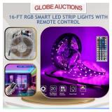 16-FT RGB SMART LED STRIP LIGHTS W/ REMOTE CONTROL