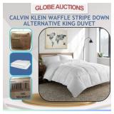 CALVIN KLEIN WAFFLE STRIPE DUVET, KING(MSP:$600)