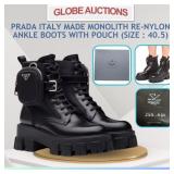 PRADA ITALY MADE MONOLITH ANKLE BOOTS (MSP:$2300)