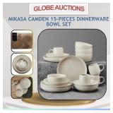 MIKASA CAMDEN DINNERWARE BOWL SET,15-PCS(MSP:$200)