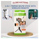 2-IN-1 TRIPOD SELFIE STICK W/ WIRELESS REMOTE