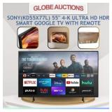 55" SONY 4K UHD HDR SMART GOOGLE TV (MSP:$799)