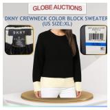 DKNY CREWNECK COLOR BLOCK SWEATER (US SIZE:XL)