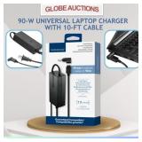 90-W UNIVERSAL LAPTOP CHARGER W/ 10-FT CABLE