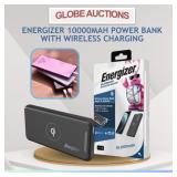 ENERGIZER 10000mAh POWER BANK W/ WIRELESS CHARGING