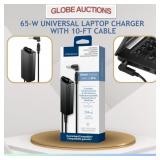 65-W UNIVERSAL LAPTOP CHARGER W/ 10-FT CABLE