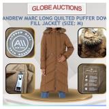 ANDREW MARC PUFFER DOWN FILL JACKET, LONG QUILTED