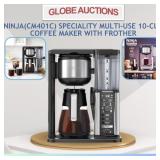 NINJA COFFEE MAKER WITH FROTHER, 10-CUP(MSP:$199)