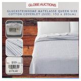 GLUCKSTEINHOME MATELASSE QUEEN COVERLET(MSP:$179)