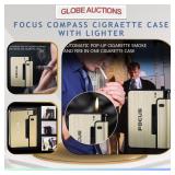 FOCUS COMPASS CIGRAETTE CASE W/ LIGHTER