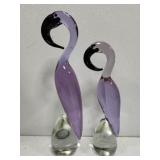 Pair of Art Glass Birds