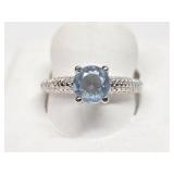 Sterling Silver Baby Swiss Blue Topaz Ring Sz 8