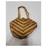 Vintage small yellow beaded handbag