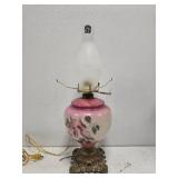 Vintage metal base porcelain lamp