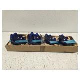 Set of 4 blue candle drips