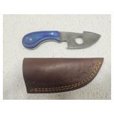 Blue Damascus  Steel knife with sheath